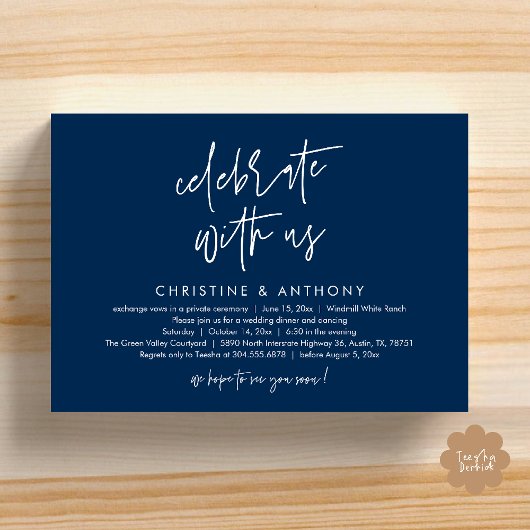 Modern Minimalist Wedding Reception Dinner 招待状