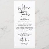 Modern Minimalist Wedding Reception Thank You Card プログラム (正面)