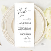 Modern Minimalist Wedding Reception Thank You Card プログラム