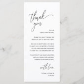 Modern Minimalist Wedding Reception Thank You Card プログラム (正面)