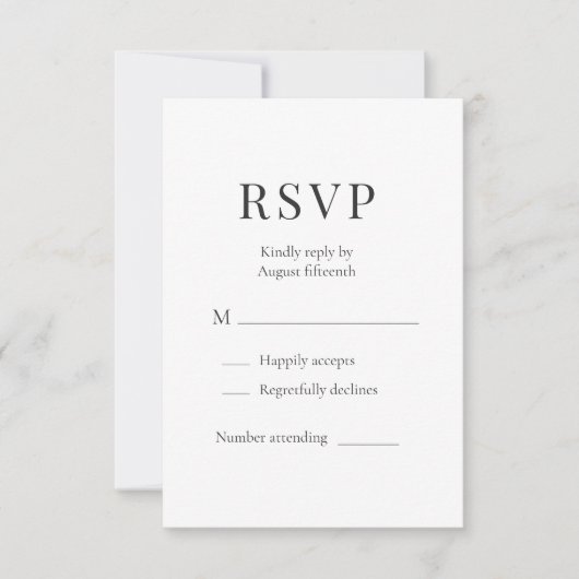 Modern Minimalist Wedding RSVP (正面)
