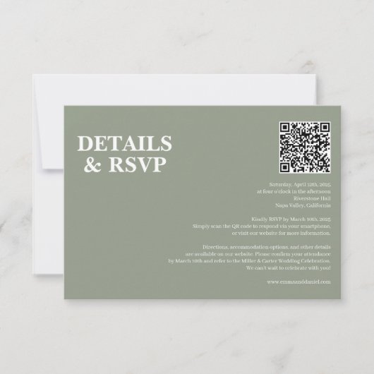 Modern Minimalist Wedding RSVP Card (正面)