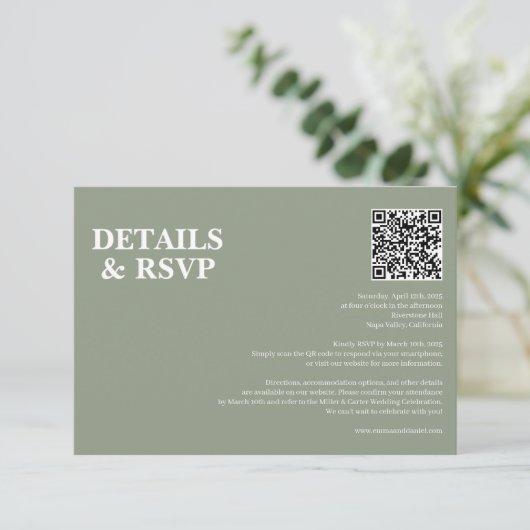 Modern Minimalist Wedding RSVP Card (スタンド正面)