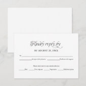 Modern Minimalist Wedding RSVP Elegant Reply Card (正面/裏面)