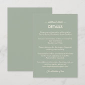 Modern Minimalist Wedding | Sage Green Timeless  エンクロージャーカード (正面/裏面)