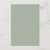 Modern Minimalist Wedding | Sage Green Timeless  エンクロージャーカード (裏面)
