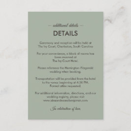 Modern Minimalist Wedding | Sage Green Timeless  エンクロージャーカード