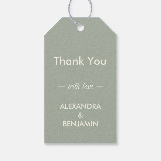 Modern Minimalist Wedding | Sage Green Timeless  ギフトタグ (裏面)