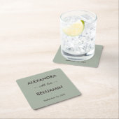 Modern Minimalist Wedding | Sage Green Timeless  スクエアペーパーコースター (インサイチュ)