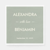 Modern Minimalist Wedding | Sage Green Timeless  スタンダードランチョンナプキン (正面)