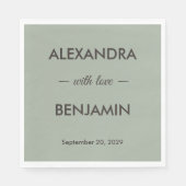 Modern Minimalist Wedding | Sage Green Timeless  スタンダードランチョンナプキン (正面)