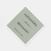 Modern Minimalist Wedding | Sage Green Timeless  スタンダードランチョンナプキン (角)