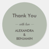 Modern Minimalist Wedding | Sage Green Timeless  ラウンドシール (正面)