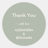 Modern Minimalist Wedding | Sage Green Timeless  ラウンドシール (正面)