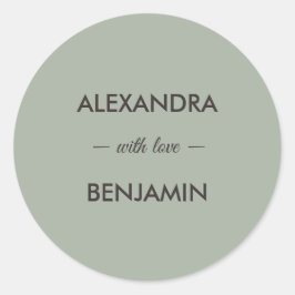 Modern Minimalist Wedding | Sage Green Timeless  ラウンドシール