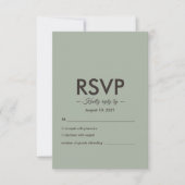 Modern Minimalist Wedding | Sage Green Timeless  出欠カード (正面)