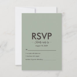 Modern Minimalist Wedding | Sage Green Timeless  出欠カード