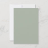 Modern Minimalist Wedding | Sage Green Timeless  出欠カード (裏面)