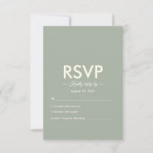 Modern Minimalist Wedding | Sage Green Timeless  出欠カード (正面)