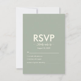 Modern Minimalist Wedding | Sage Green Timeless  出欠カード