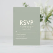 Modern Minimalist Wedding | Sage Green Timeless 出欠カード (スタンド正面)