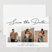 Modern Minimalist Wedding | Script Three Photo セーブザデート (正面/裏面)