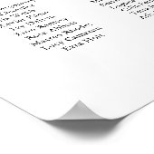 Modern Minimalist Wedding Seating Chart 15 Tables ポスター (角)