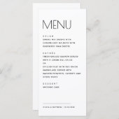 Modern Minimalist Wedding. Simple Clean Typography メニュー (正面/裏面)