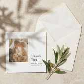 Modern Minimalist Wedding Thank You Card With Note サンキューカード