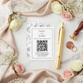 Modern Minimalist Wedding Website QR Code Card  エンクロージャーカード