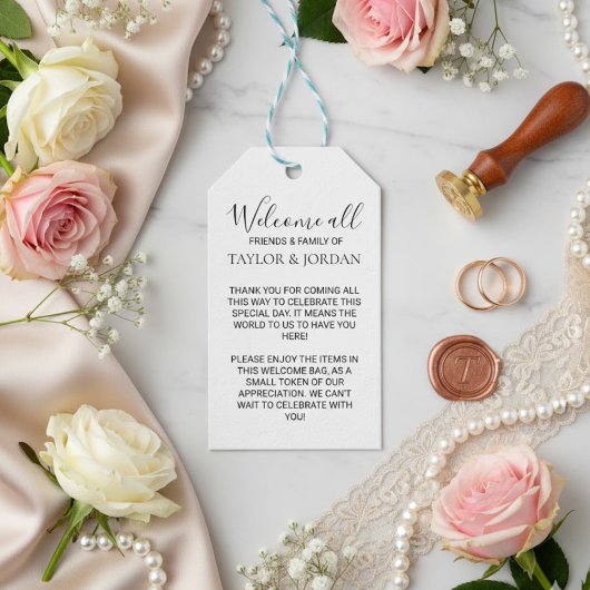 Modern Minimalist Wedding Welcome Bag Minimalist ギフトタグ