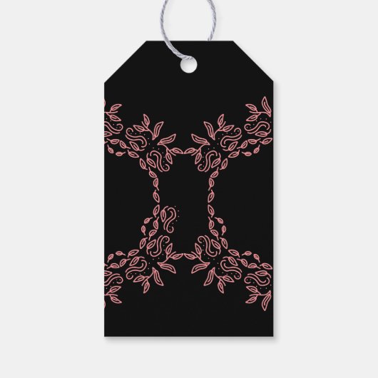 Modern minimalist wedding with flower black gift  ギフトタグ (裏面)