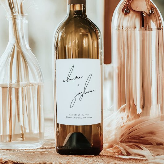  Modern Minimalist & Whimsical Double Sided ワインラベル