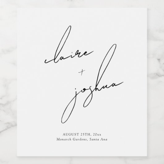  Modern Minimalist & Whimsical Double Sided ワインラベル (シングルラベル)