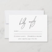 Modern Minimalist & Whimsical Script RSVP 招待状 (正面)