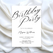 Modern minimalist white birthday 招待状