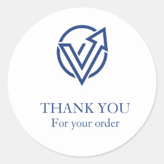 Modern Minimalist White Business Thank You Sticker ラウンドシール