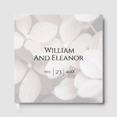 Modern Minimalist White Floral Guest Book ゲストブック (正面)