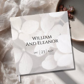 Modern Minimalist White Floral Guest Book ゲストブック