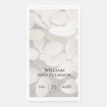 Modern Minimalist White Floral Paper Napkin