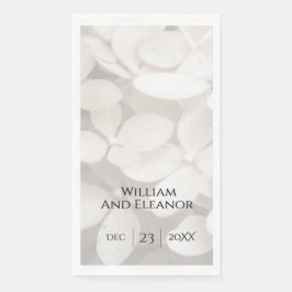 Modern Minimalist White Floral Paper Napkin