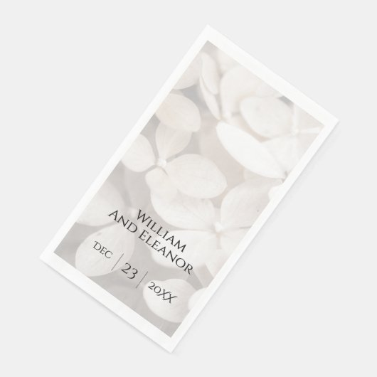 Modern Minimalist White Floral Paper Napkin (コーナー)