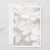 Modern Minimalist White Floral Save The Date Card セーブザデート (裏面)