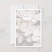 Modern Minimalist White Floral Save The Date Card セーブザデート (裏面)