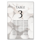 Modern Minimalist White Floral Seating Chart Card テーブルナンバー (裏面)