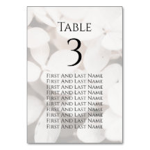 Modern Minimalist White Floral Seating Chart Card
