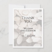 Modern Minimalist White Floral Thank You Card (正面)