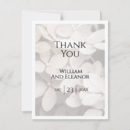Modern Minimalist White Floral Thank You Card