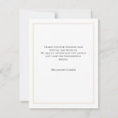 Modern Minimalist White Floral Thank You Card (裏面)