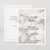 Modern Minimalist White Floral Thank You Card (正面/裏面)